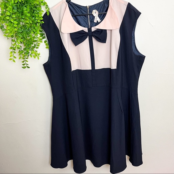 Kristin Miles Navy Pink Fit and Flare Dress 3X - Picture 6 of 6